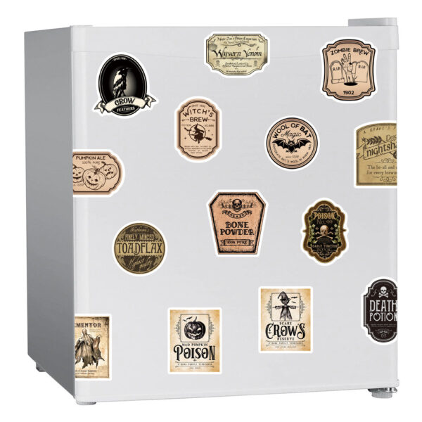 50 Vintage Halloween Bottles With Graffiti Stickers - Image 4