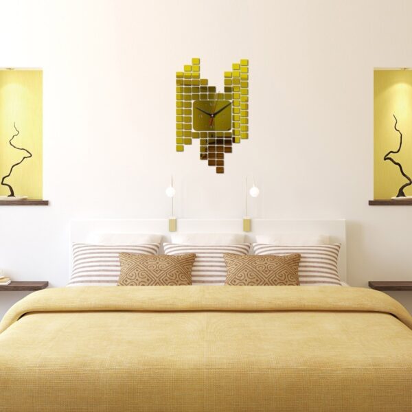 Mosaic Wall Sticker Clock Wall Decoration Digital Wall Clock Clock - Image 7