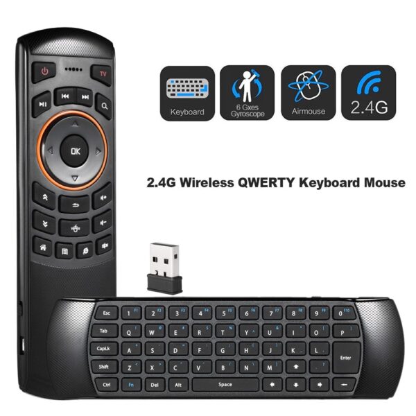 Docooler Mini 2.4GHz Wireless QWERTY Keyboard Air Mouse Handheld Remote Control 6 Gxes Gyroscope for Mini PC TV Box - Image 5