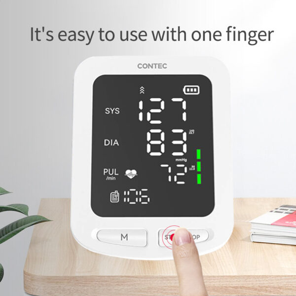 CONTEC08E LED Screen Electronic Sphygmomanometer Adult BP Cuff Monitor Blood Pressure NIBP Records - Image 2
