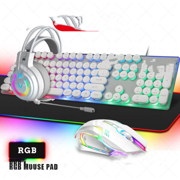 Punk Keyboard And Mouse Set Headset Four-piece Mouse And Keyboard Set - Image 4