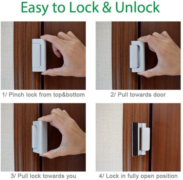 Child Safety Door Reinforced Lock With 3 Inches Stop Aluminum Alloy Hinge Upgrade Night Lock - Image 3