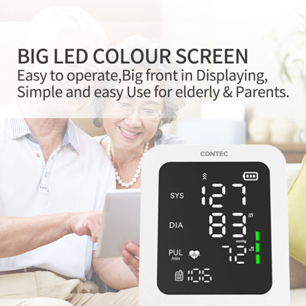 CONTEC08E LED Screen Electronic Sphygmomanometer Adult BP Cuff Monitor Blood Pressure NIBP Records - Image 5