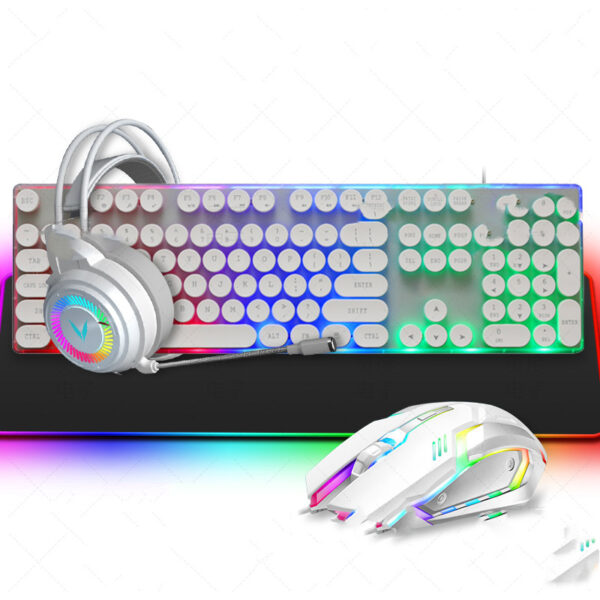 Punk Keyboard And Mouse Set Headset Four-piece Mouse And Keyboard Set - Image 5